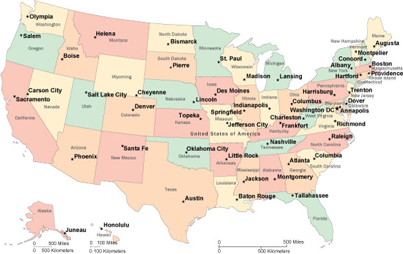 state capitals. For maps of